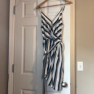 Navy and white striped summer dress